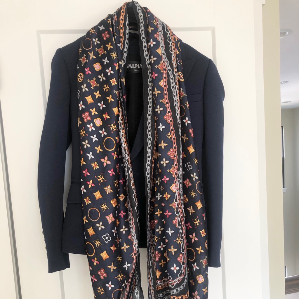 Silk Scarf In Navy